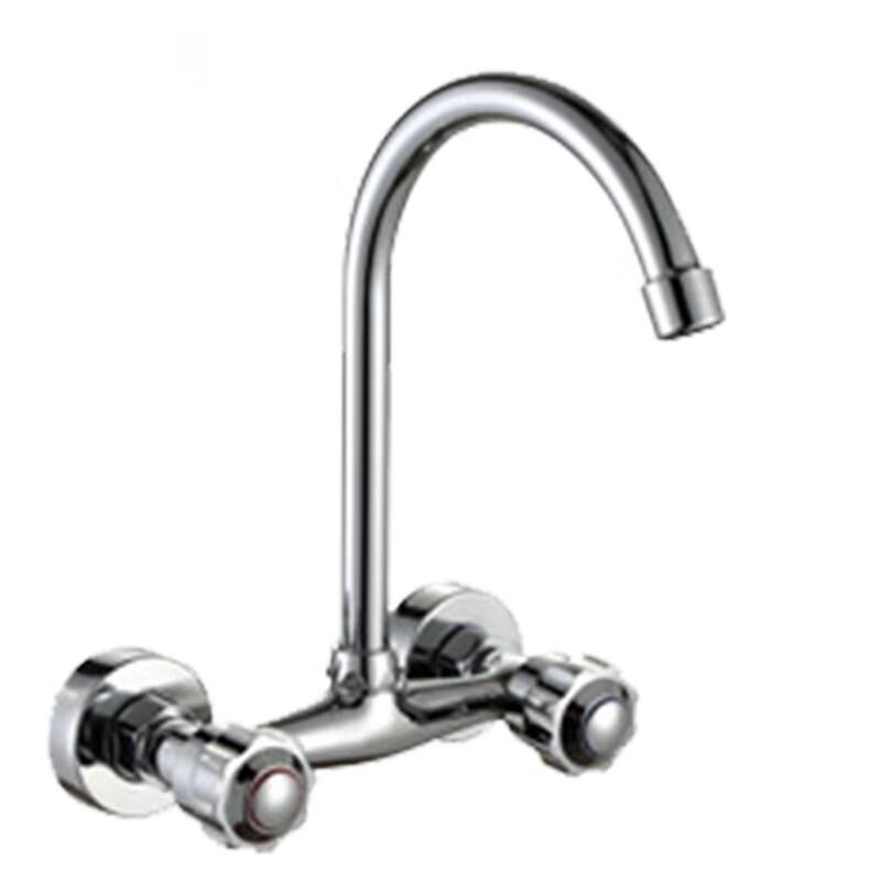 Wall-Mounted Dual-Handle Sink Faucet