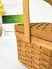 2pc Wood Weaving Picnic  Portable Fruit Holder Home Storage Basket