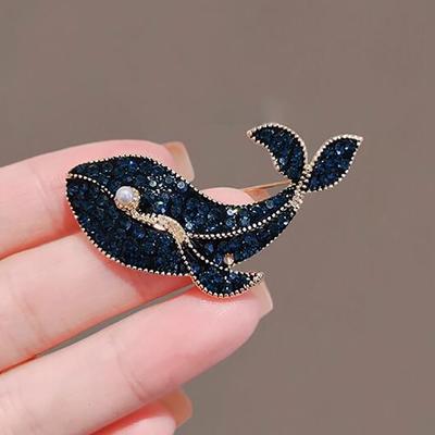 Elegant Personality Whale Brooch Corsage High-End Temperament Suit Pin Jewelry Accessories For Woman Party Wedding Gift