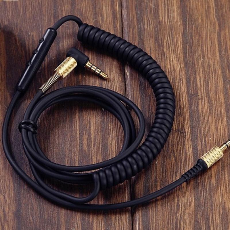 Headphone Extension Cable Mic Volume Control Wire Male-to-male 3.5mm Replacement Audio Cord