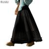 ZANZEA Women Casual Elastic Waist Loose Mesh Tulle Skirts