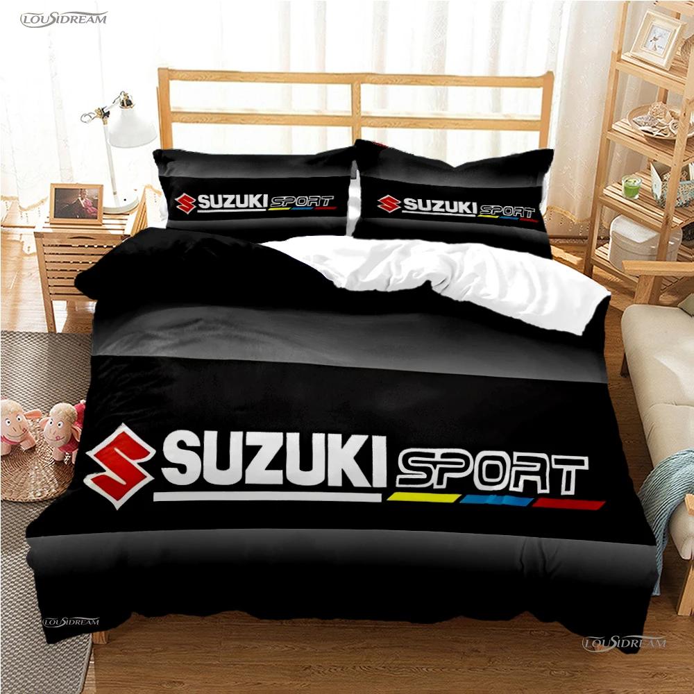 

Suzu Motorcycle Casal Всесезонний комплект постільної білизни Покривало-ковдра Постільна білизна М яка наволочка та наволочки Односпальний/Двоспальний/Євро/Королівський AU Double(180*210cm)3pcs