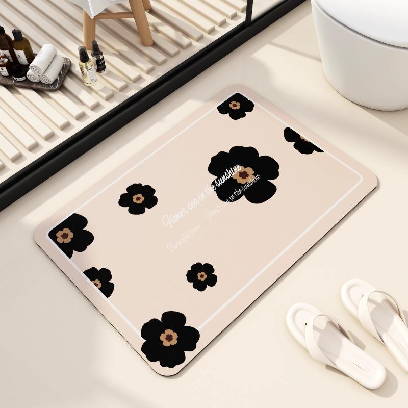 Fransk badrumsdörrmatta, absorberande matta av kiselalger, badrumshalkmatta ny tvättställsmattmatta