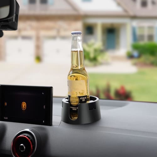 PULAND Spill-Resistant Drink Holder for Desks, Tables, Desks, Cars, Back Seats, and Campers, Non-Toppling Cup Holder, Drink Stand for Cans and Mugs (W