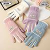 Riding Windproof Gloves for Women In Autumn and Winter, Warm Gloves with Touch Screen and Velvet Insulation for Outdoor Hiking,