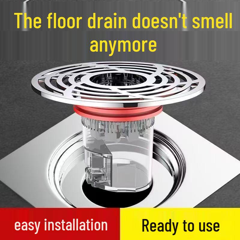 Universellt fotmanövrerat golvbrunn för badrum - Översvämningsskydd, Luktskydd, Täppskydd, Backflödesskydd