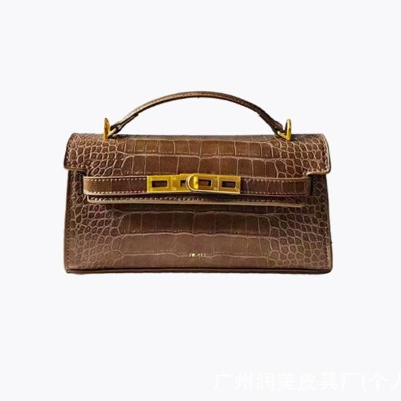 JW PEI Noor Dames Handtas met Krokodillenpatroon Leer Mini Tophandvat Portemonnee Gestructureerde Crossbody Tas Mode Tote Geïnspireerd door Ontwerpers 24x8x12.5CM