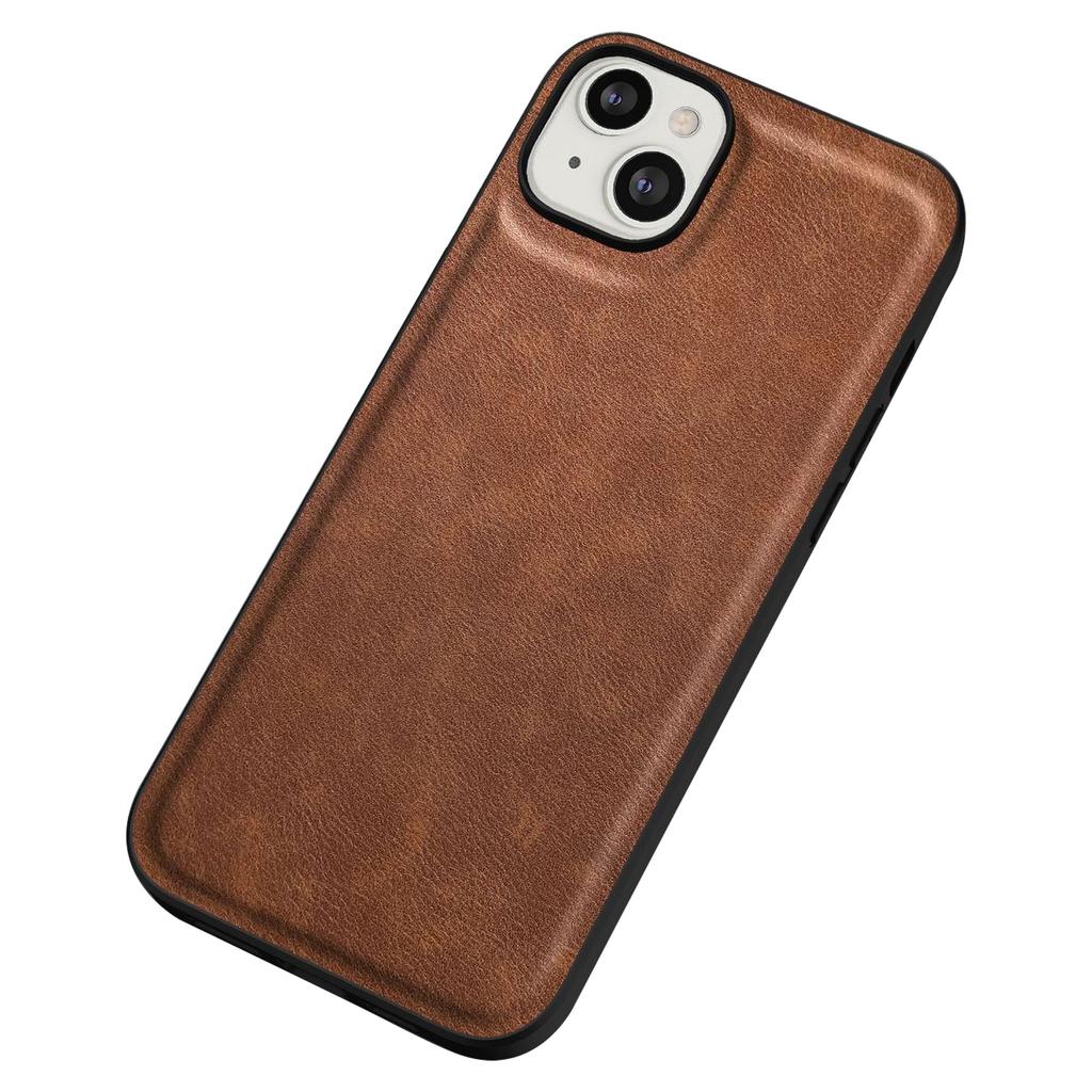 For iPhone 15 Plus PU Leather Coated TPU+PC Cover Retro Anti-scratch Phone Case