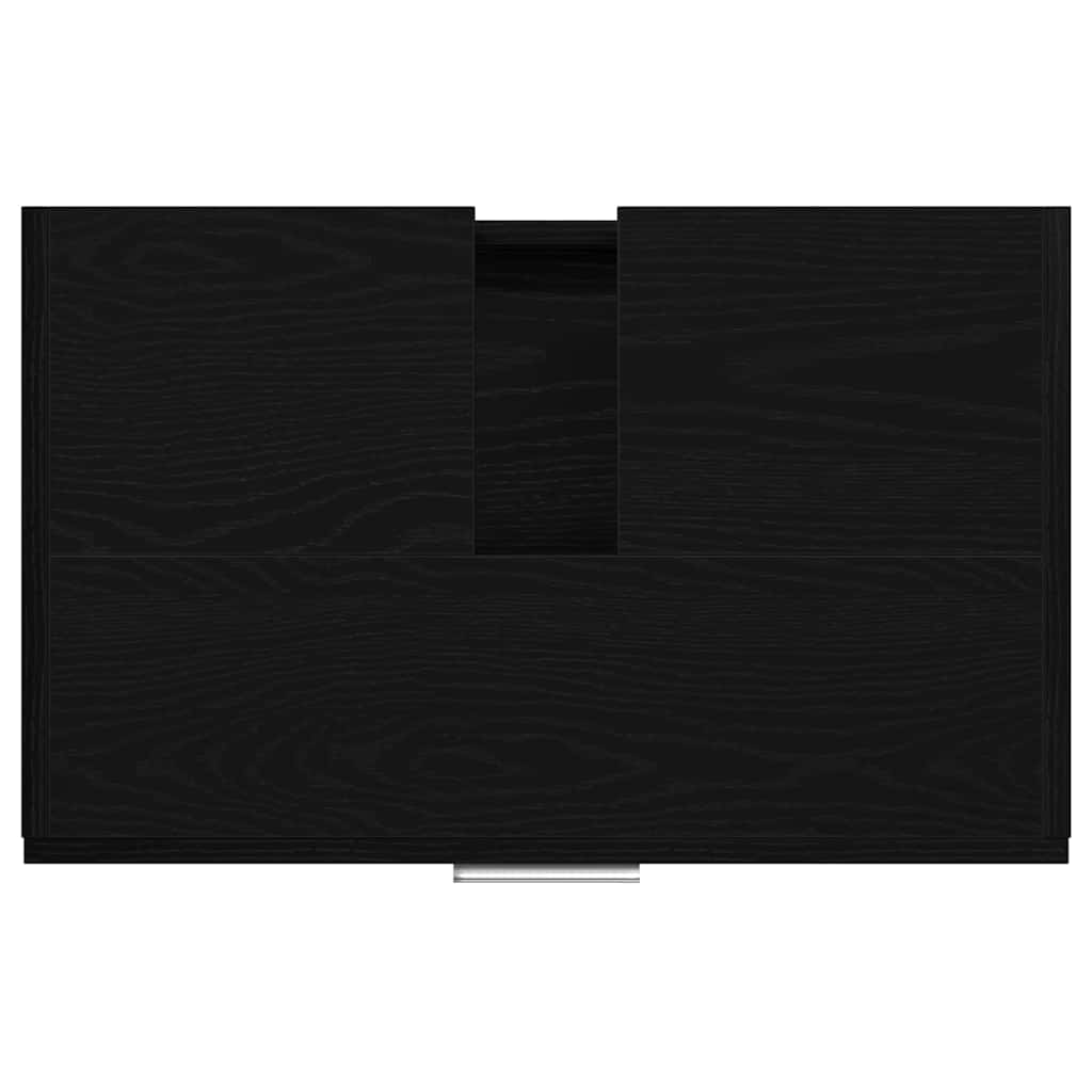 Bathroom Cabinet with Door Black Oak Look 59 x 37 x 59 cm