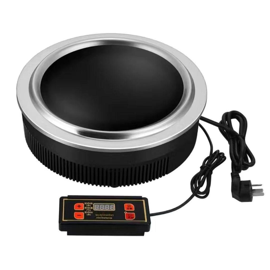 Leistungsstarker gebogener Induktionskocher mit eingebautem Topf und Kabelsteuerung