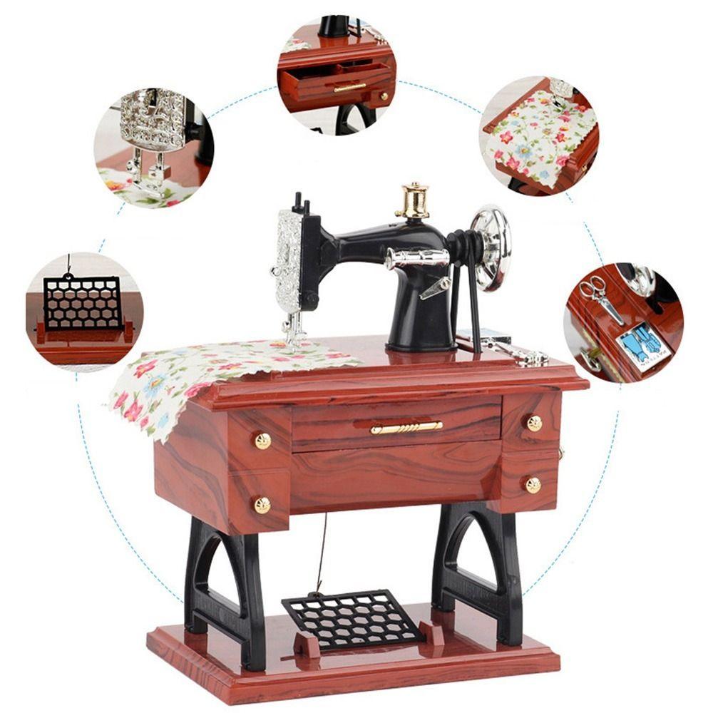 Vintage Dollhouse Sewing Machine Simulation Music Box Dollhouses Miniatures  Dollhouse Accessories