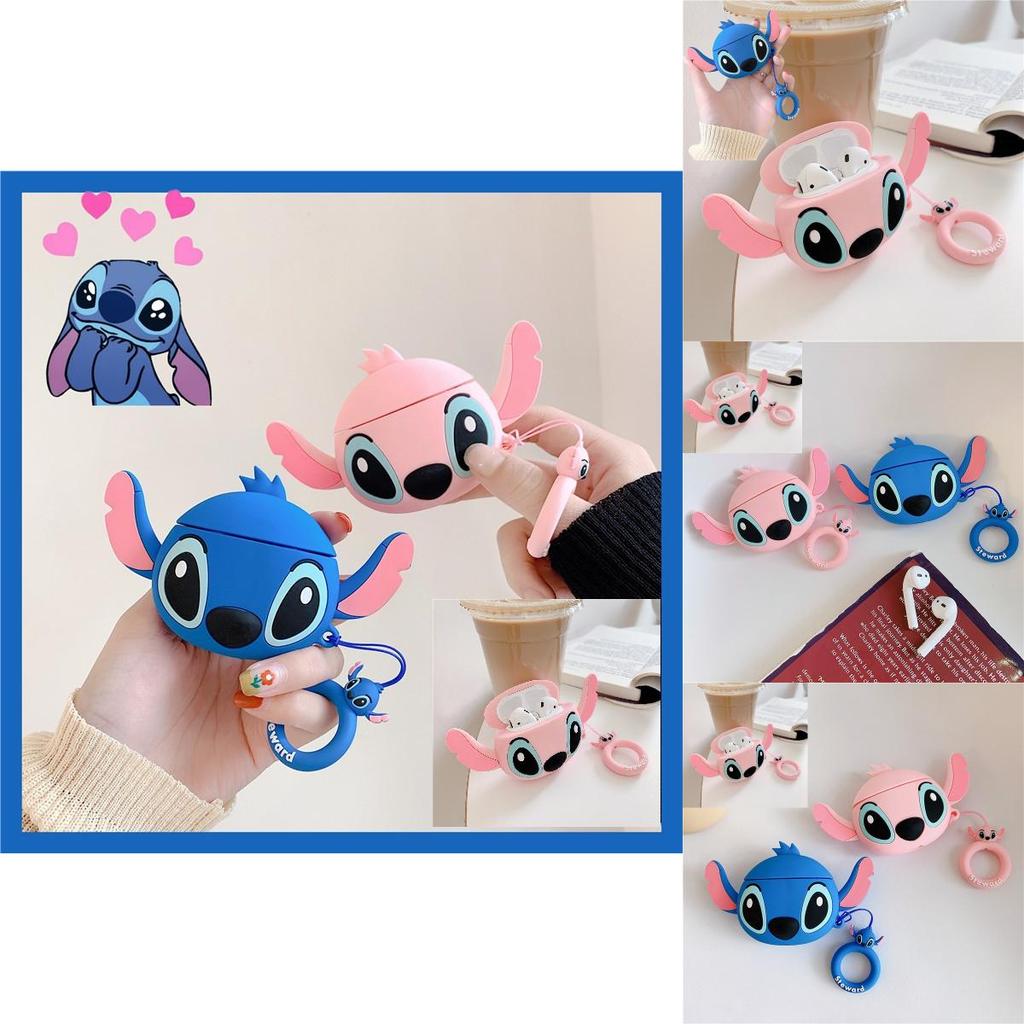 Cute Cartoon Stitch Airpods Pro2 Case Soft Silicone Protective Cover For Apple Bluetooth Earphones Adorable Shell For Women