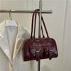 All Kinds of Bowling Burgundy Bags Ladies Commute Tote Women Shoulder Bags Pu Leather Female Underarm Large Handbags Purse