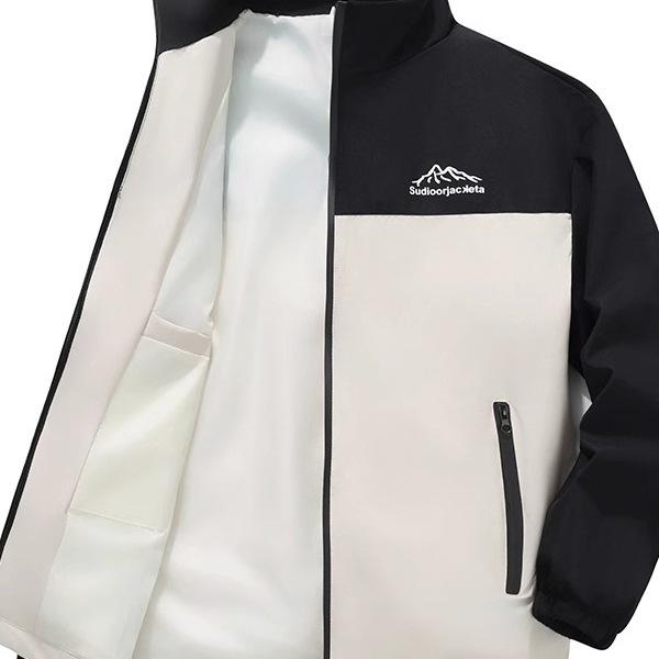 Men's Lightweight Stand Collar Windproof Waterproof Jacket for Spring and Autumn