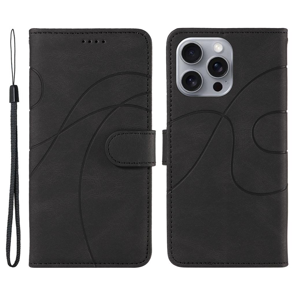 Pro iPhone 16 Pro Max Case Kožený stojánek se vzorem flip krytu telefonu