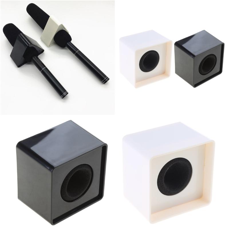 Universal Square Microphone Stand ABS Microphone TV Logos Flags Portable Shaped Holder News Reporter Injection