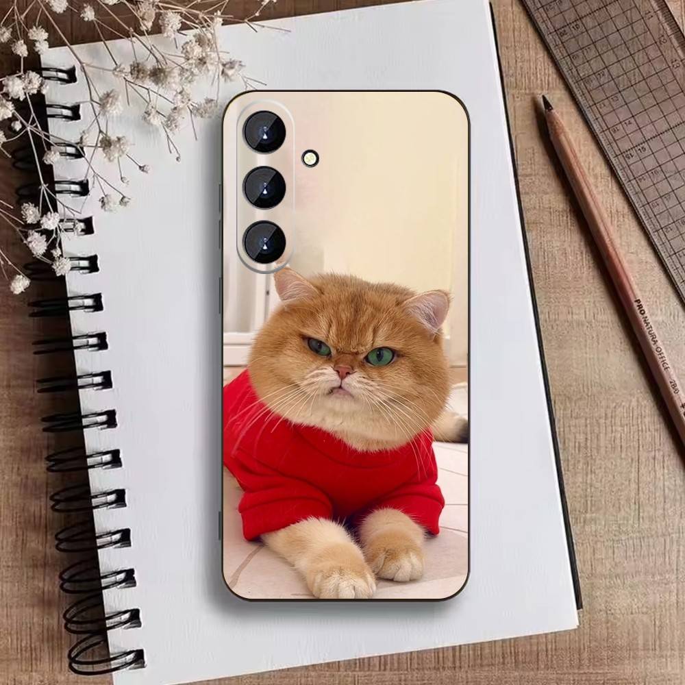 Funny Cute Cat  Phone Case For Samsung Galaxy A73,A21s,A22,A31,A52,A53,A71,A41Soft Black Shell