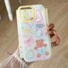 New Color blocked Bear Bow Suitable for Apple 16 Mobile Phone Case Small Fresh 15PROMAX Protective Case Korean 14