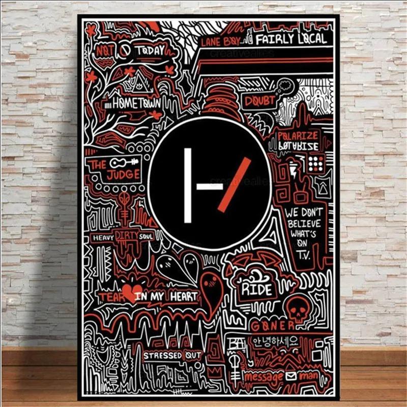Popular Abstract Twenty One Pilot Rock Music Band Star Poster Art Canvas Modern Painting Mural for Living Room Home Decoration