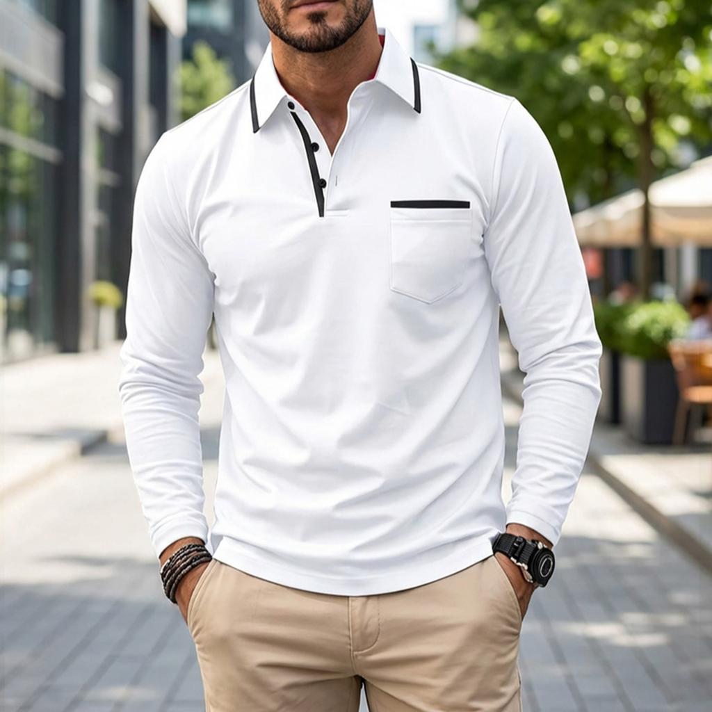 Men's Colorblock Long Sleeve Tops Men's Casual Fashion Long Sleeve Tops