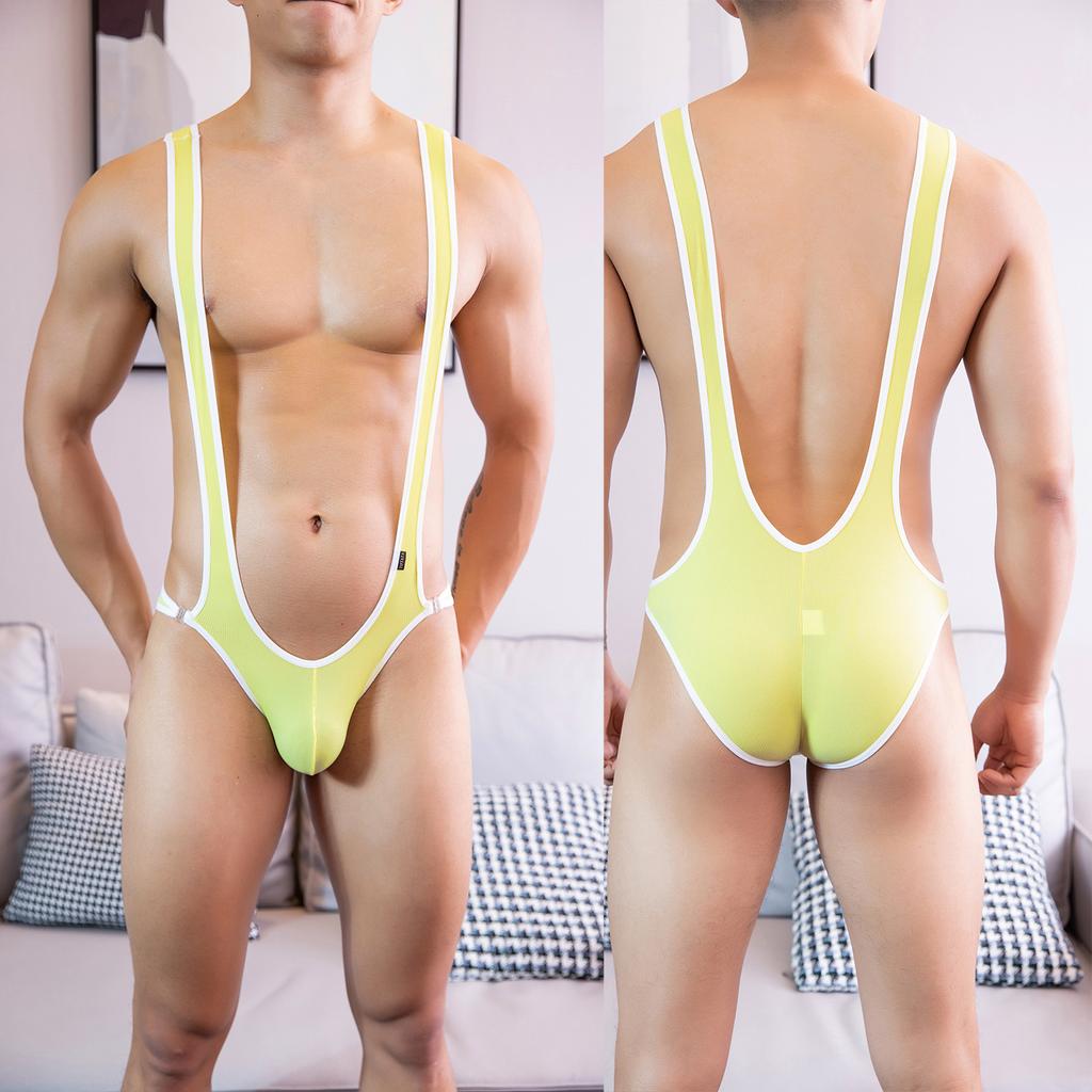 Sexy Pánská Body Pánské Žebrované Látkové Jockstrap Leotard Spodní Prádlo Kombinézy Zápasnický Singlet Body Lingerie Pánské Tvarovače Postavy