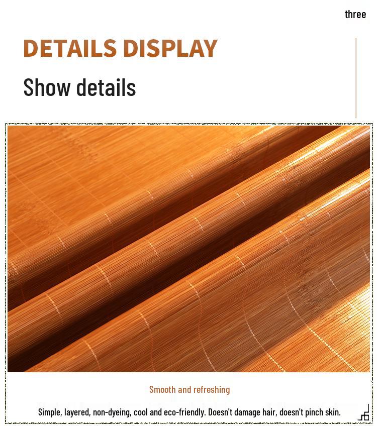 Double-Sided Foldable Bamboo Cool Mat with Ice Silk - Ideal for Children & Students' Dormitories - Free Shipping