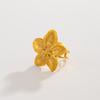 European and American vacation starfish flower stainless steel open ring, beach ocean ins conch geometric ring for women