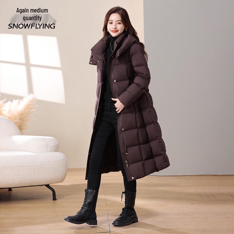 XueZhongFei Women's Long Hooded Down Jacket