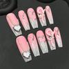 Short Blue Ocean Cat Eye Meteor Press On Nails Metallic Hand Painted Acrylic False Nails With Glue