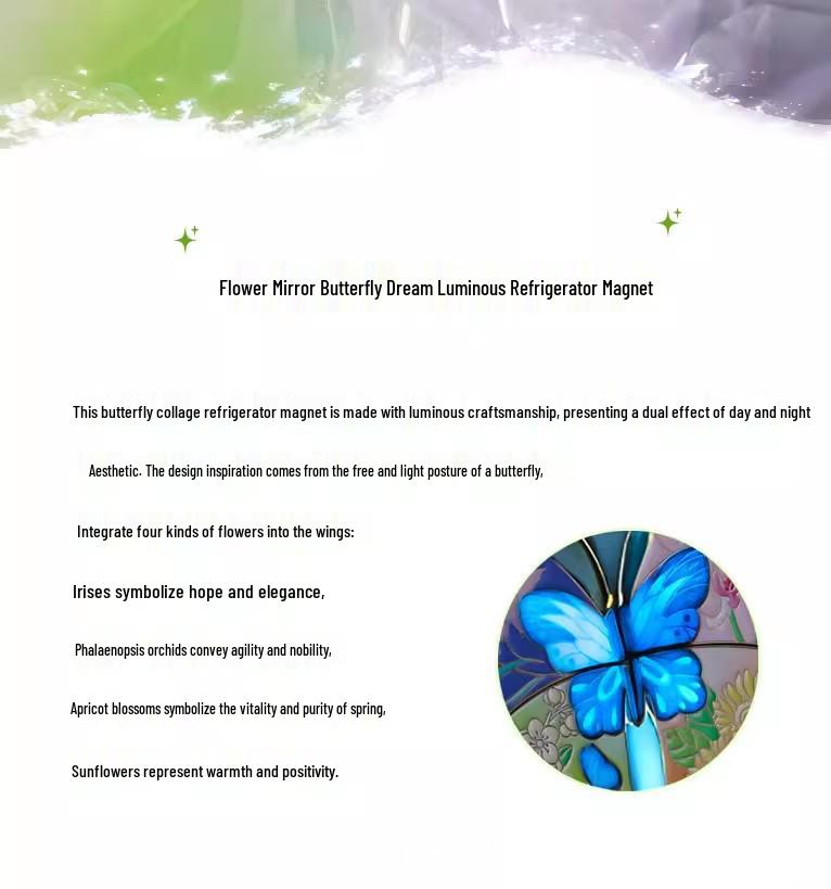 Светящаяся Бабочка Мечты Головоломка Магнит: Декоративная наклейка-цветок и Сувенир