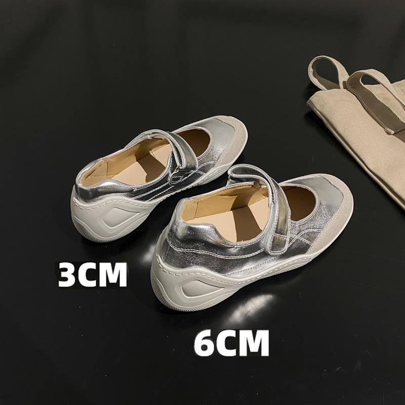 Boty Mary Jane s vnitřním zvýšením Nové dámské boty na suchý zip Mělké lodičky Baleríny