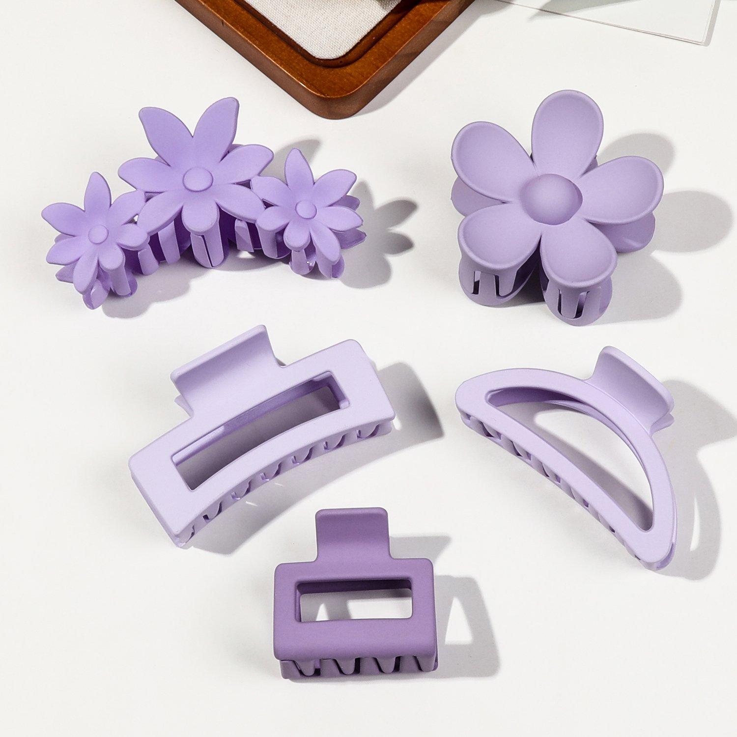 

Летние цветочные заколки для волос, элегантные, фиолетовые, многофункциональные заколки, заколки, нескользящие модные головные уборы для женщин и девочек, аксессуары для волос фиолетовый