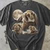 Maglietta Carina con Coniglio, T-shirt Grafica Coniglio Luna, Maglietta Coniglio Cottagecore, T-shirt Estetica Animale, Comfort Colors Lavati Vintage, Regalo per Amante dei Conigli