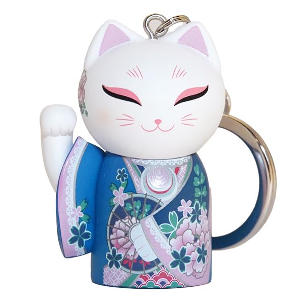 [kimmidoll] Брелок-фигурка Манекинеко, Манеки-нэко, Талисман удачи, Удача, Финансовое благополучие, Процветание в бизнесе, Кимоно, Японский стиль (ЮКИ)