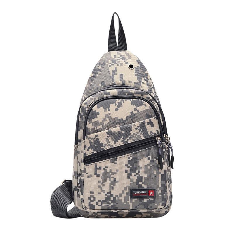 New camouflage breast bag, men's shoulder messenger bag, sports breast bag, multi-functional chest bag.