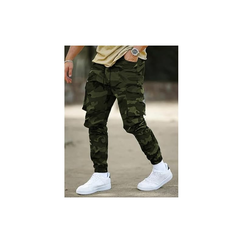 Lymio Men Cargo || Men Cargo Pants || Men Cargo Pants Cotton || Cargos for Men (Army) (M, Green) L