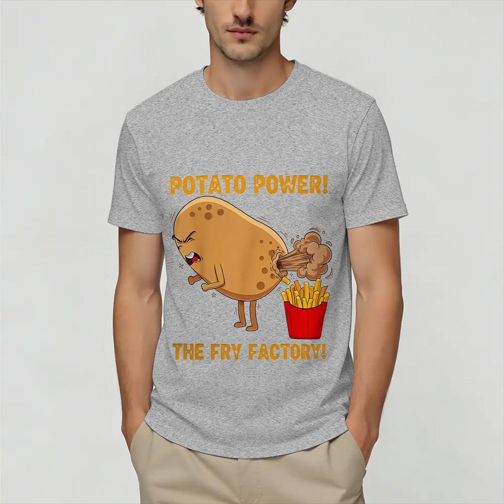 Funny Potato Farting Frenc T Shirt Summer Trendy Cool TShirts Unisex Cotton ONeck Clothing Short Sleeve Streetwear Tops