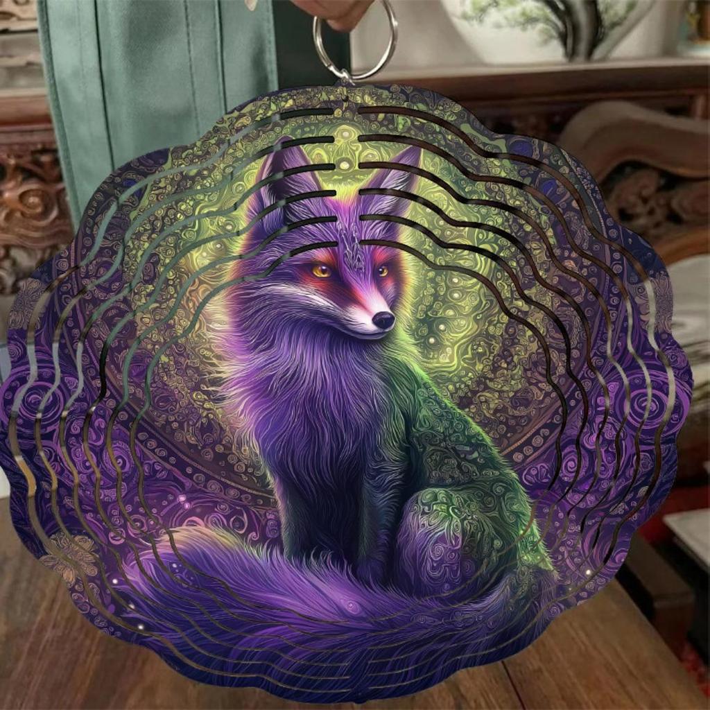 10 Inch Fox Wind Chime with 360 Rotating Hook Outdoor Lawn Balcony Decor No Batteries Needed Holiday Gift for Family Friends