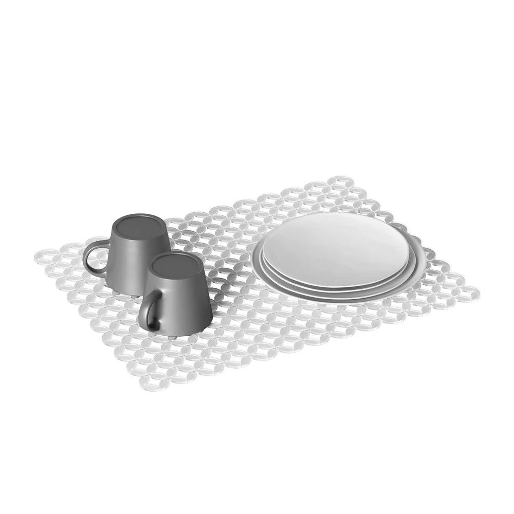 2 Pack Kitchen Sink Mat Protector Geometric Design Flexible Durable Polypropylene Cushioning Kitchen Sink Scratch Prevention