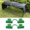 50Pcs Greenhouse Clamp PE Plastic 2 Head Plant Film Clamp Soil Sheet Clip for Horticulture