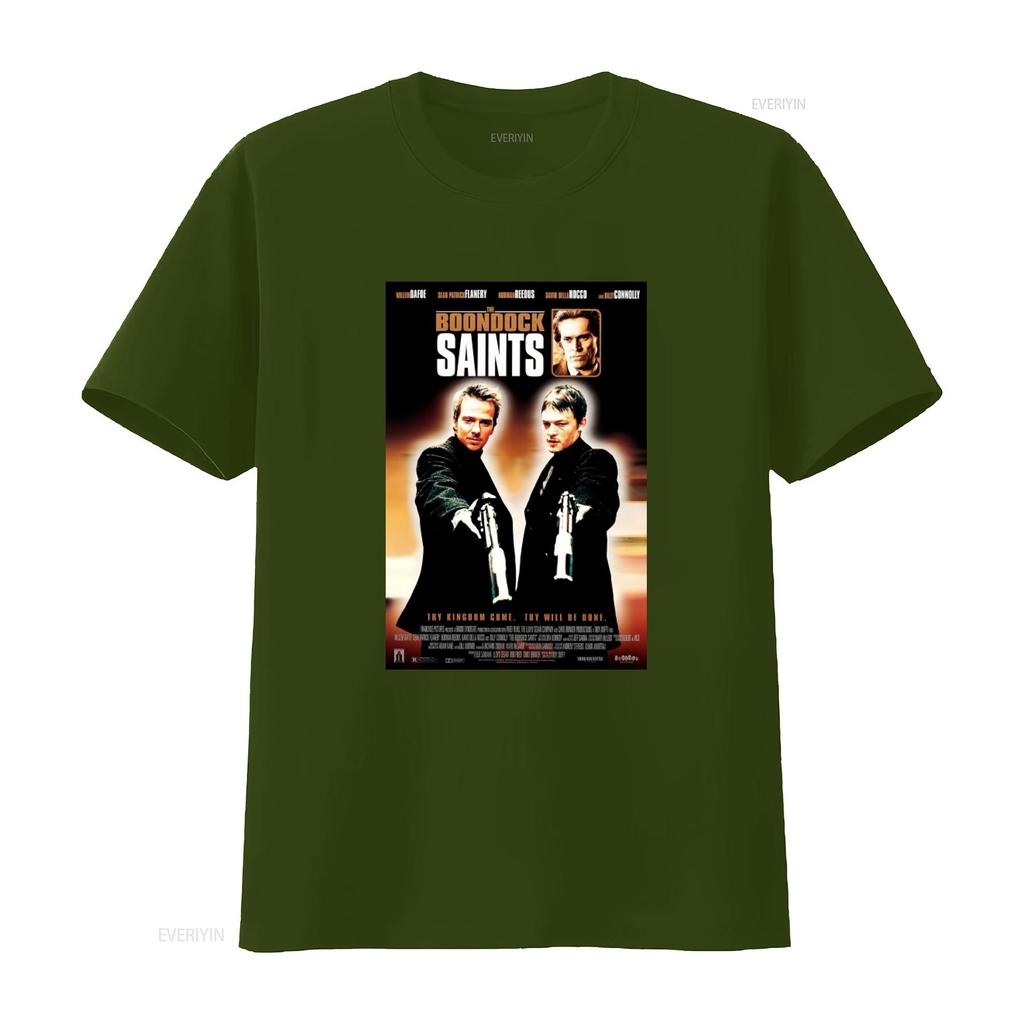 The Boondock Saints Movie Poster Inspired Black T Shirt Cool Design for Fans Vintage Washed Soft Graphic Homme Stretched