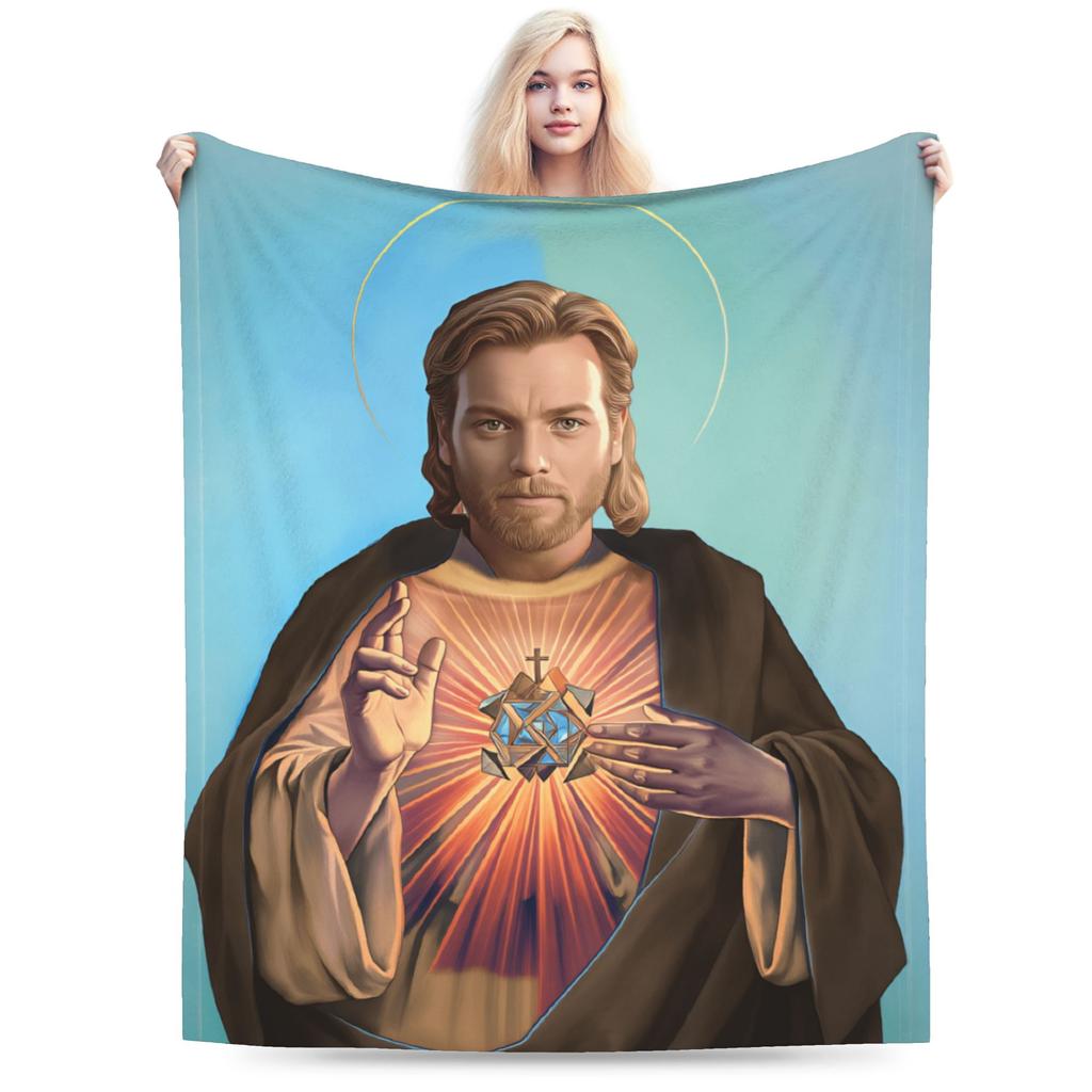 Soft Warm Blankets Children Ewan McGregor Jesus Art Print Throw Blanket  Flannel Bedspread For Couch Chair Sofa Bed Sofa Bed
