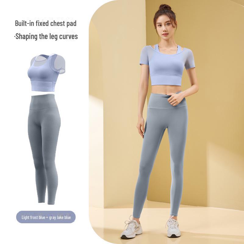 

Спортивный костюм Juyitang Mesh Halter — телесный, для похудения, без бюстгальтера, для йоги и бега для женщин L