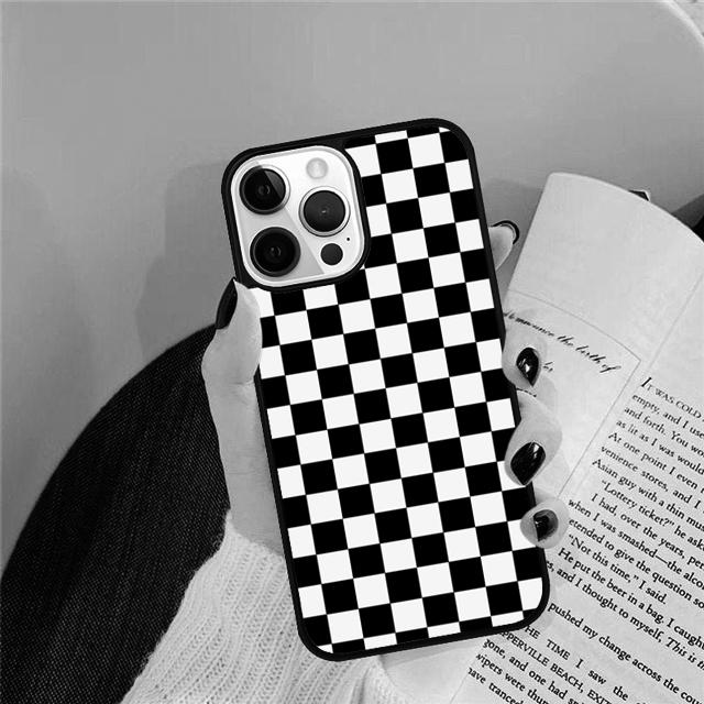 Checkerboard Checked Checke Soft Phone Case Cover For iPhone 17 Air 15 16 Pro Max 14 13 12 11 Pro Max Plus