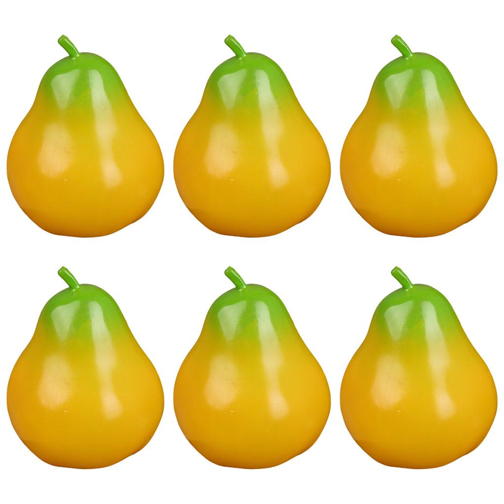 6Pieces Washable Faux Fruit Kitchen Decoration Realistic Fruits Replicas for Festival Parties Supplies and Home Accent