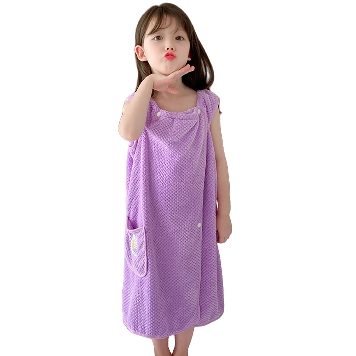 Wearable Bath Wrap Pool for After Elementary School Length 80cm Towel, Towel, Bathrobe, Towel, Wrap-around Towel, Girls, Children, Kids, Bath,