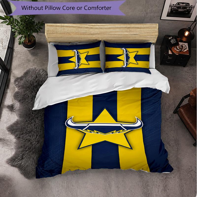 North Queensland Cowboys Pattern Microfiber 3Pcs Bedding Set Decor Duvet Cover Set For Bedroom Home Use