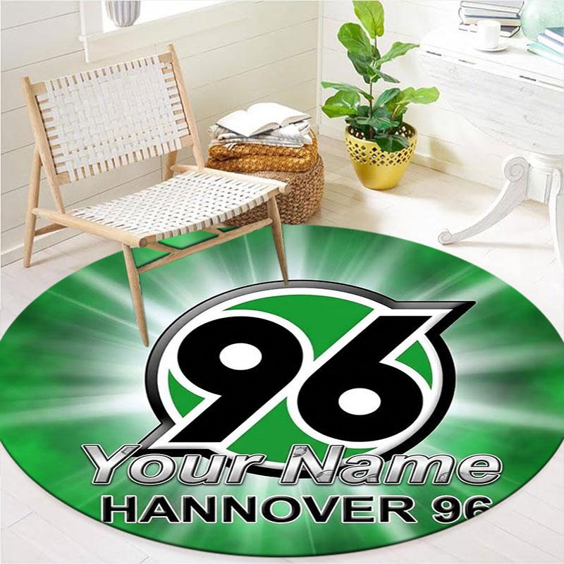 Hannover 96 Custom Name Round Area Rug,Carpet Rug for Living Room Bedroom Sofa Playroom Decor,Non-slip Floor Mat