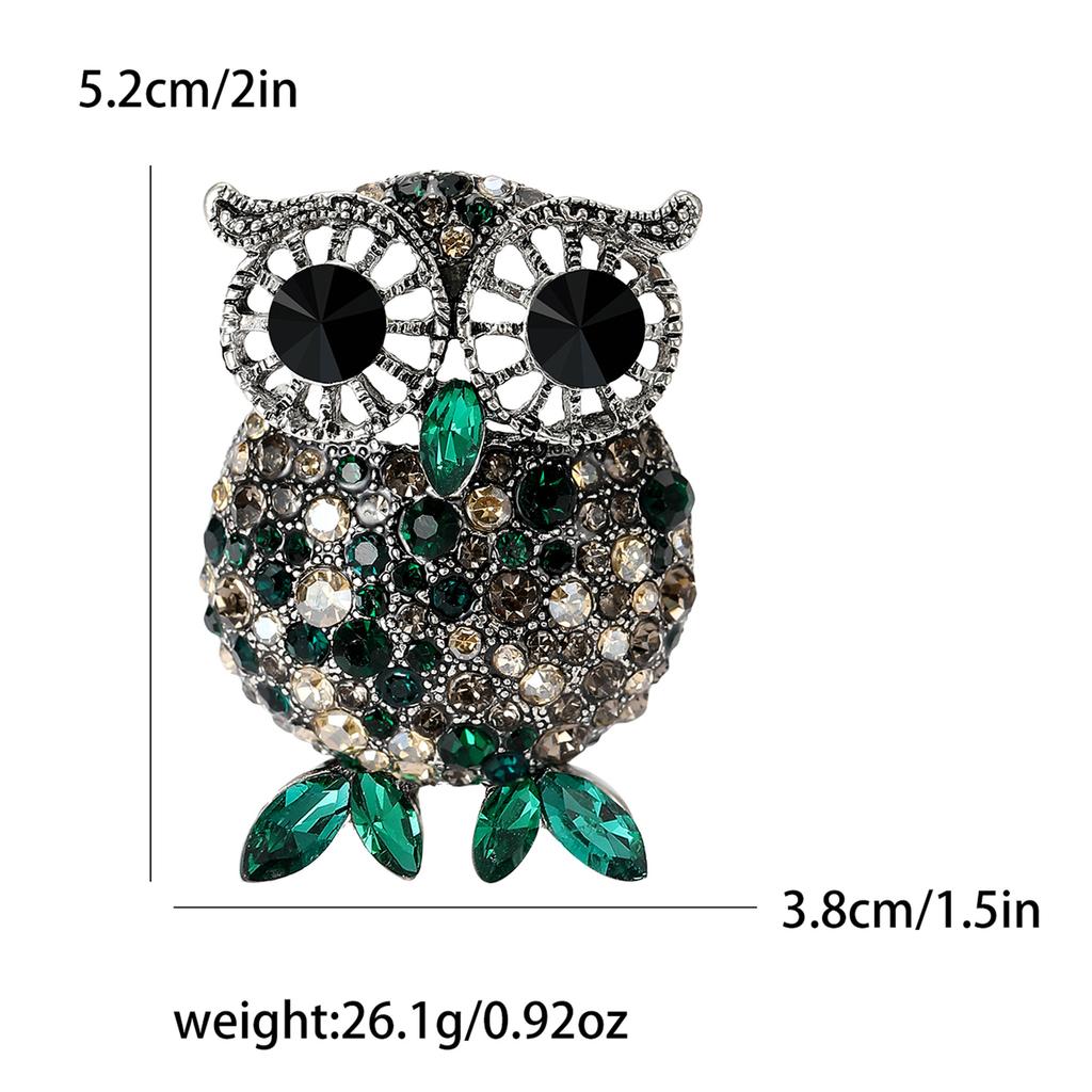 Personalized Retro Owl Brooch Fashion Elegant Rhinestone Bird Pin Clothing Accessories