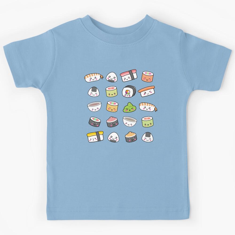 Happy kawaii sushi pattern Kids T-Shirt 150